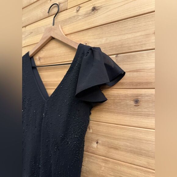 Vintage Y2K Ninalee Sz Small Beaded Flutter Sleeve Whimsigoth Vampire Dress Gown - Picture 9 of 14